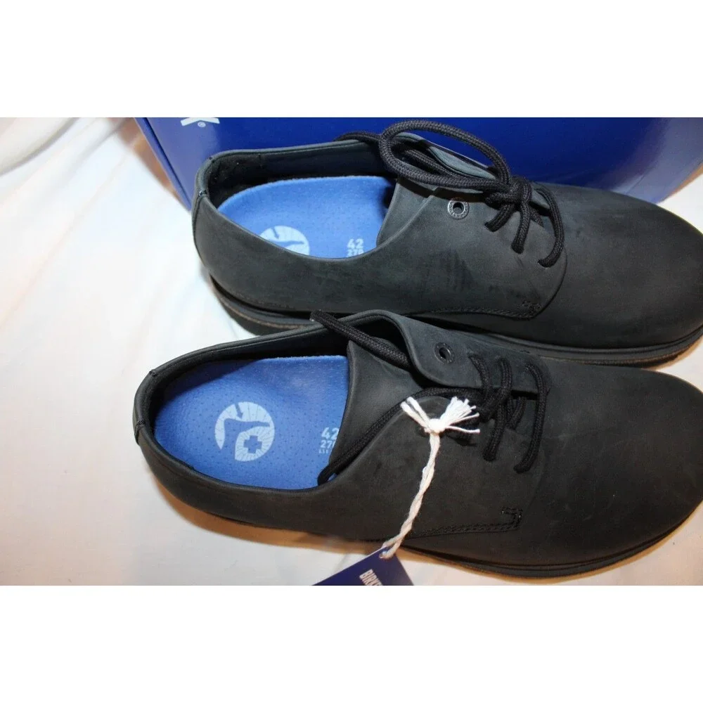Birkenstock Unisex Size M9 W11 EU 42 REG Highwood Lace Low Black Leather Oxfords
